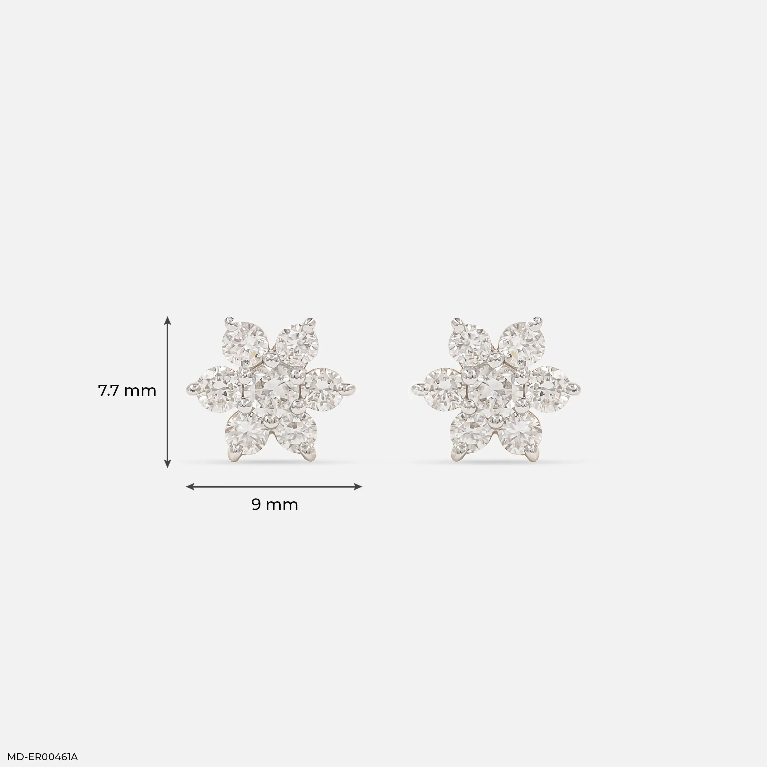 0.5 Carat Dewdrop Blossom Lab Diamond Studs 14K Yellow Gold