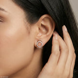 0.25 Carat Infinity Aura Studs Lab Diamond Earrings 14K Yellow Gold