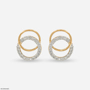 0.35 Carat Infinity Aura Studs Lab Diamond Earrings 14K Yellow Gold