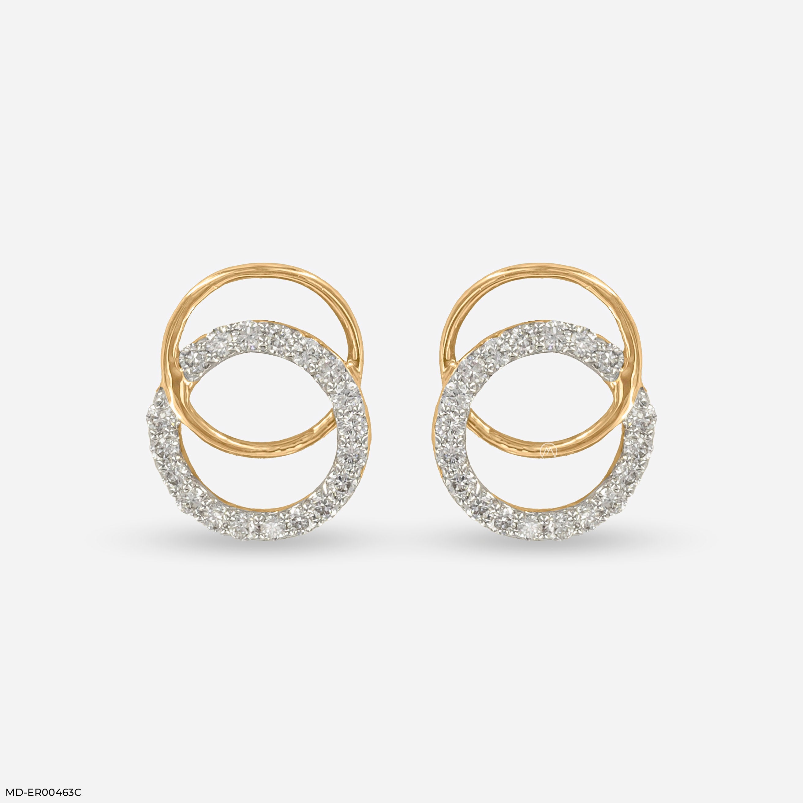 0.35 Carat Infinity Aura Studs Lab Diamond Earrings 14K Yellow Gold