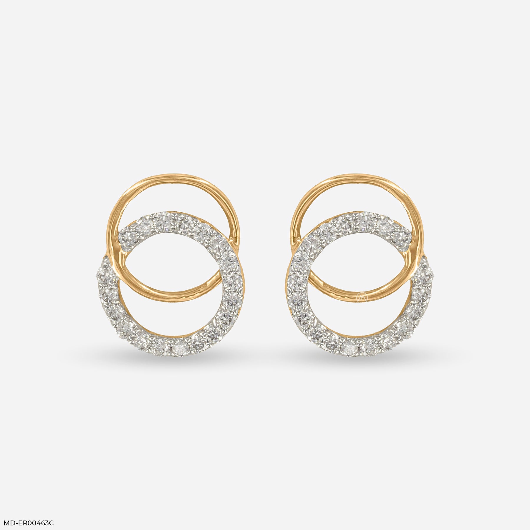 0.35 Carat Infinity Aura Studs Lab Diamond Earrings 14K Yellow Gold
