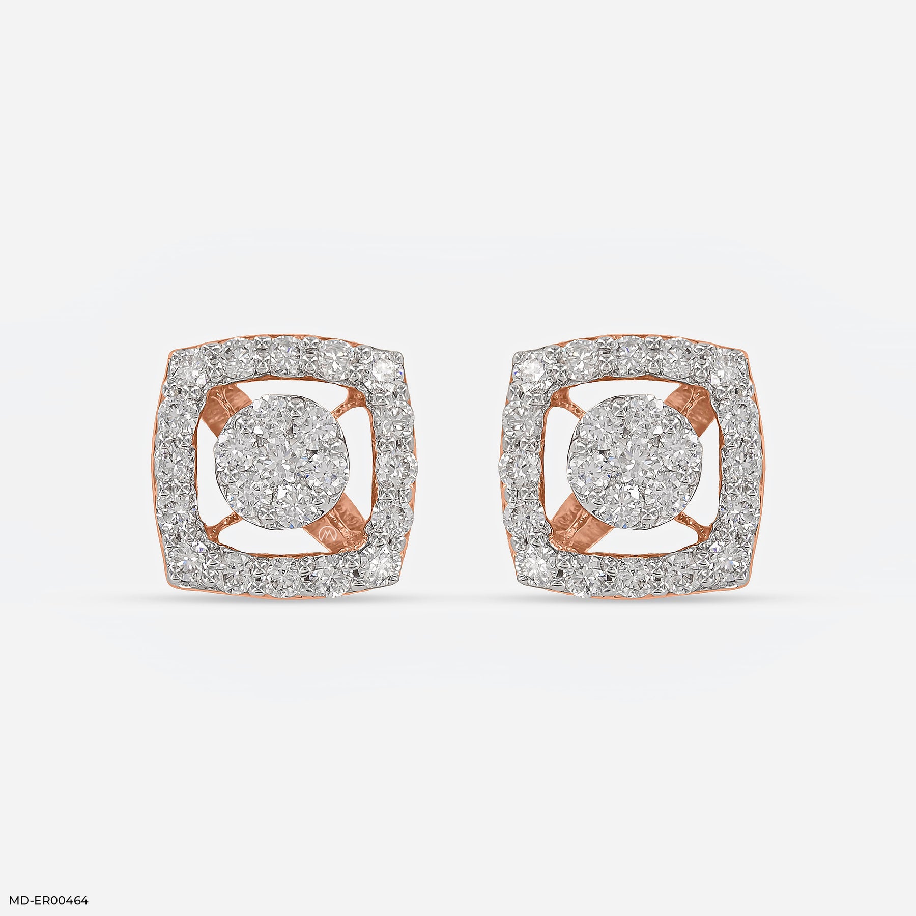 Twinkle Halo studs 14K Rose Gold