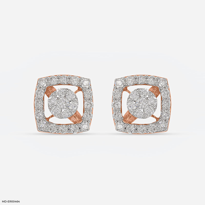 Twinkle Halo studs 14K Yellow Gold