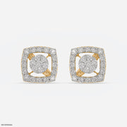 Twinkle Halo studs 14K Yellow Gold