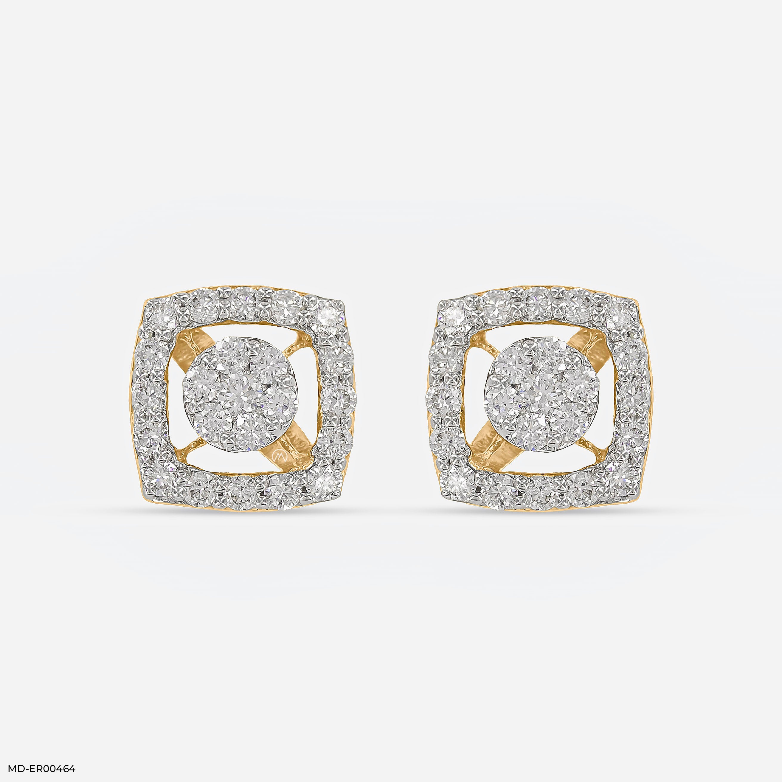 Twinkle Halo studs 14K White Gold