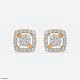 Twinkle Halo studs 14K Yellow Gold