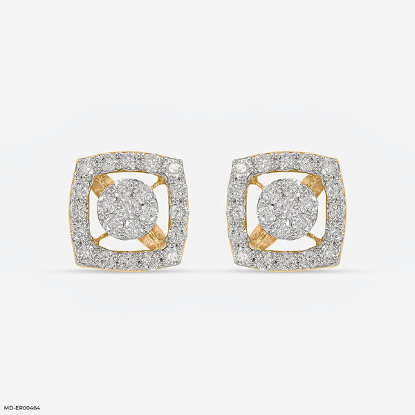 Twinkle Halo studs 18K Yellow Gold
