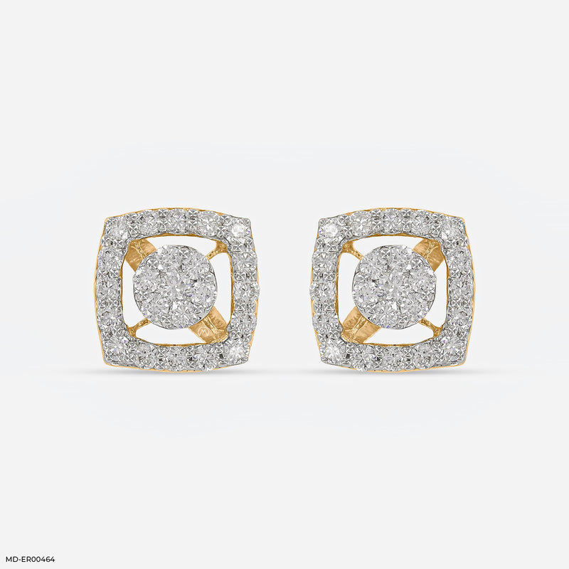 Twinkle Halo studs 14K Yellow Gold