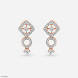 Quadro Studs Diamonds Earrings 14K Rose Gold