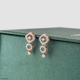 Quadro Studs Diamonds Earrings 14K Rose Gold