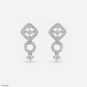 Quadro Studs Diamonds Earrings Platinum 950