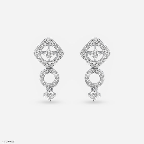 Quadro Studs Diamonds Earrings Platinum 950