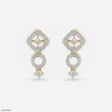 Quadro Studs Diamonds Earrings 14K Rose Gold