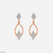 0.5 Carat Diamond Drop Lab Diamond Earrings 14K Rose Gold