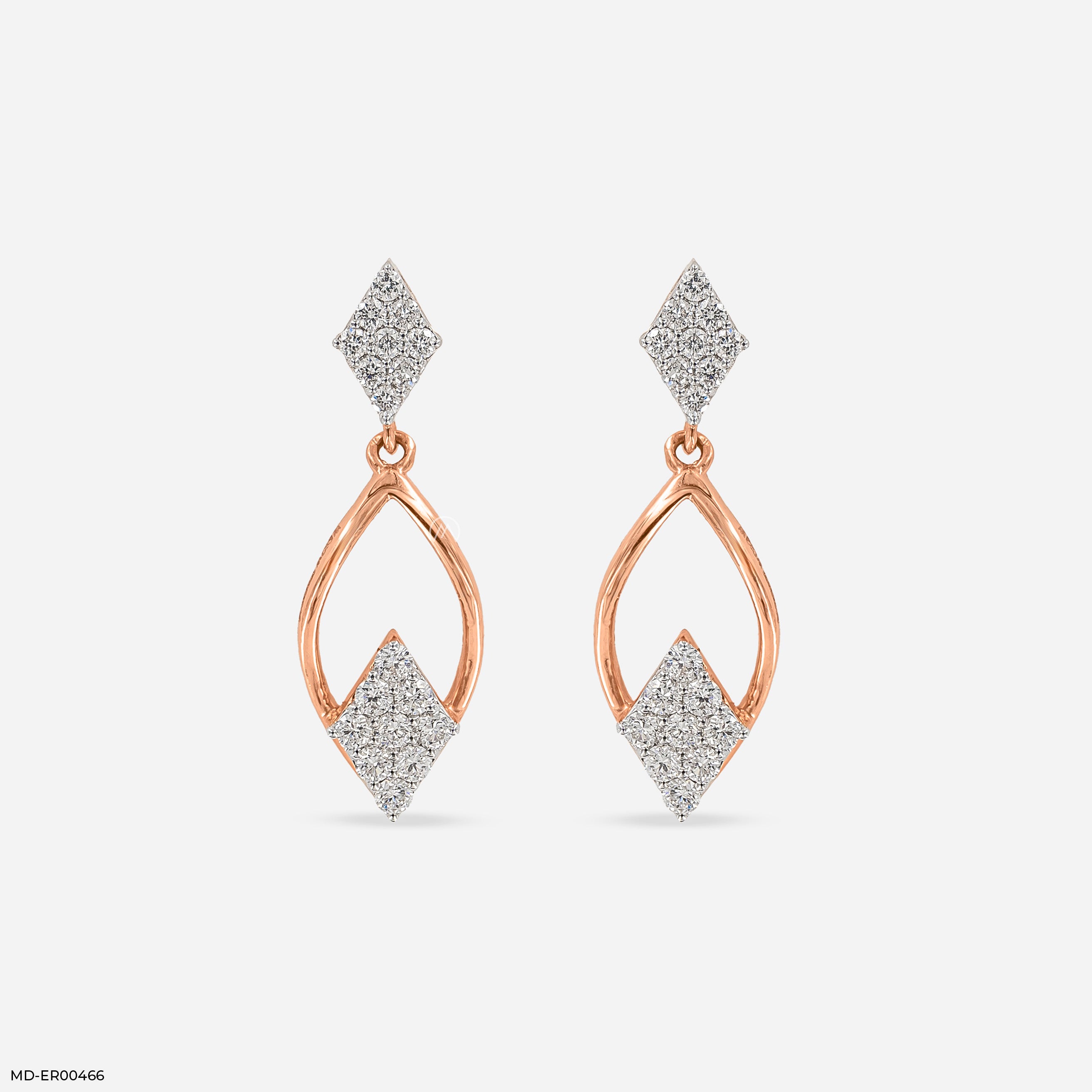 0.5 Carat Diamond Drop Lab Diamond Earrings 14K Rose Gold