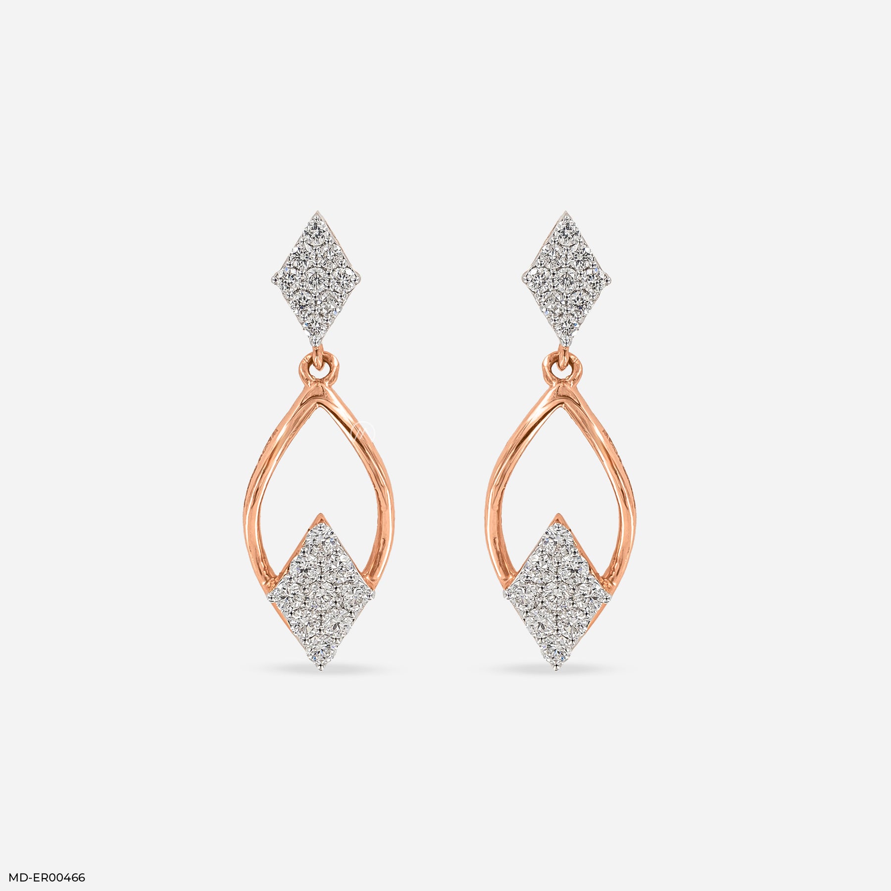 0.5 Carat Diamond Drop Lab Diamond Earrings 14K Rose Gold