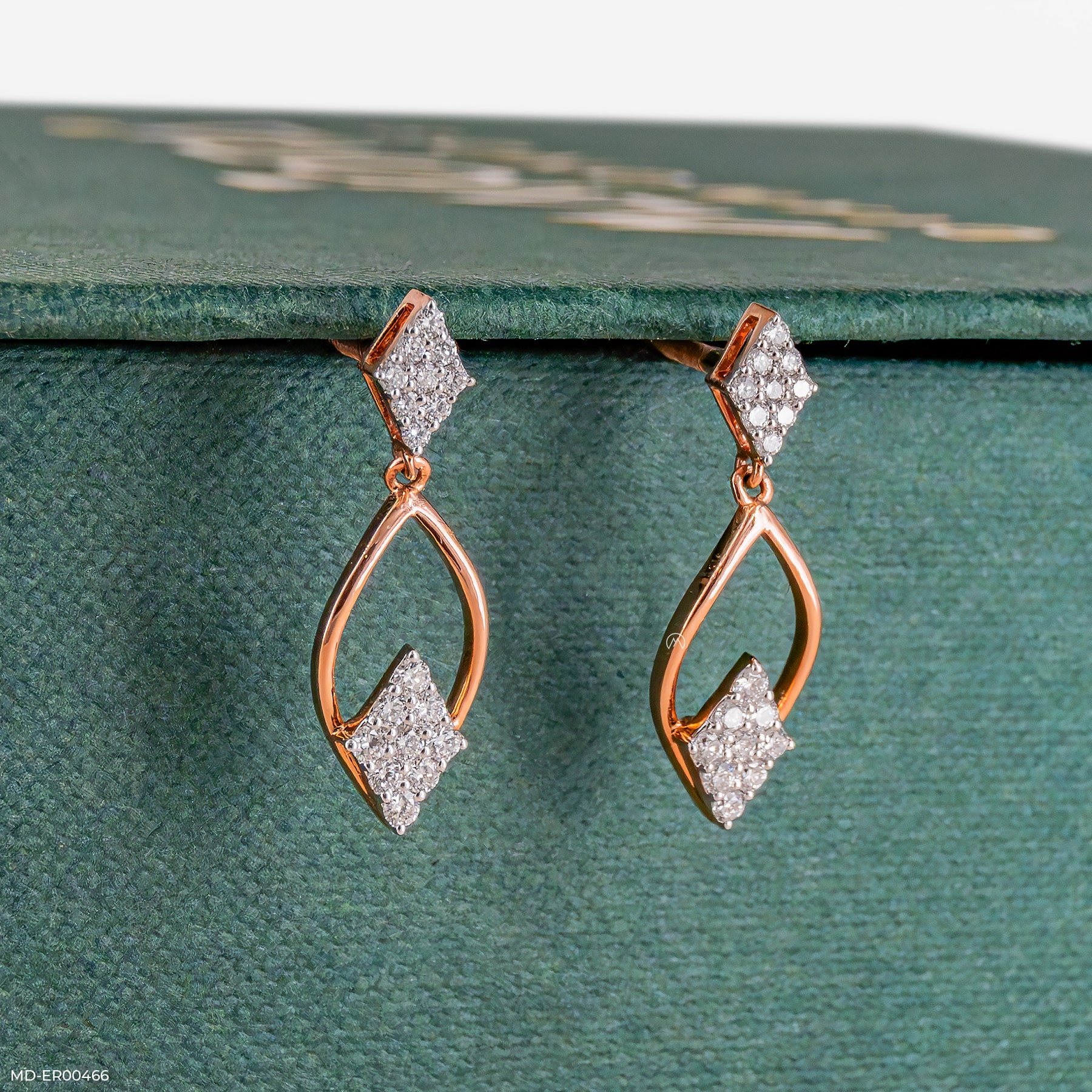 0.5 Carat Diamond Drop Lab Diamond Earrings 14K Rose Gold