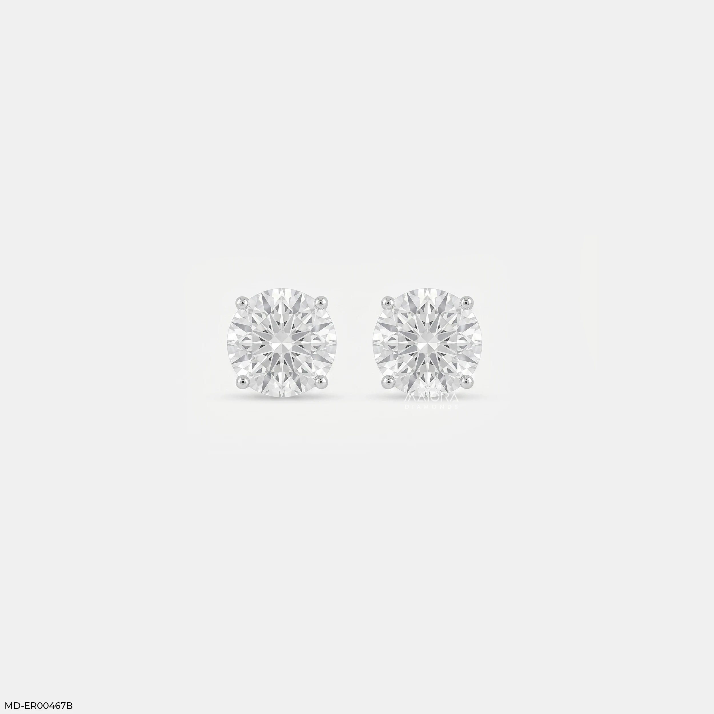 0.8 Carat Triangle Pave Lab Diamond Studs
