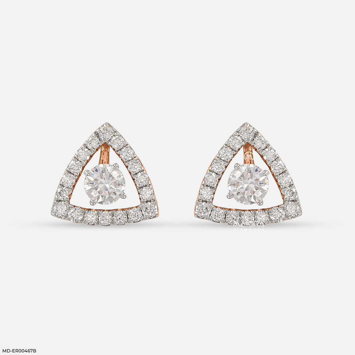 0.8 Carat Triangle Pave Lab Diamond Studs