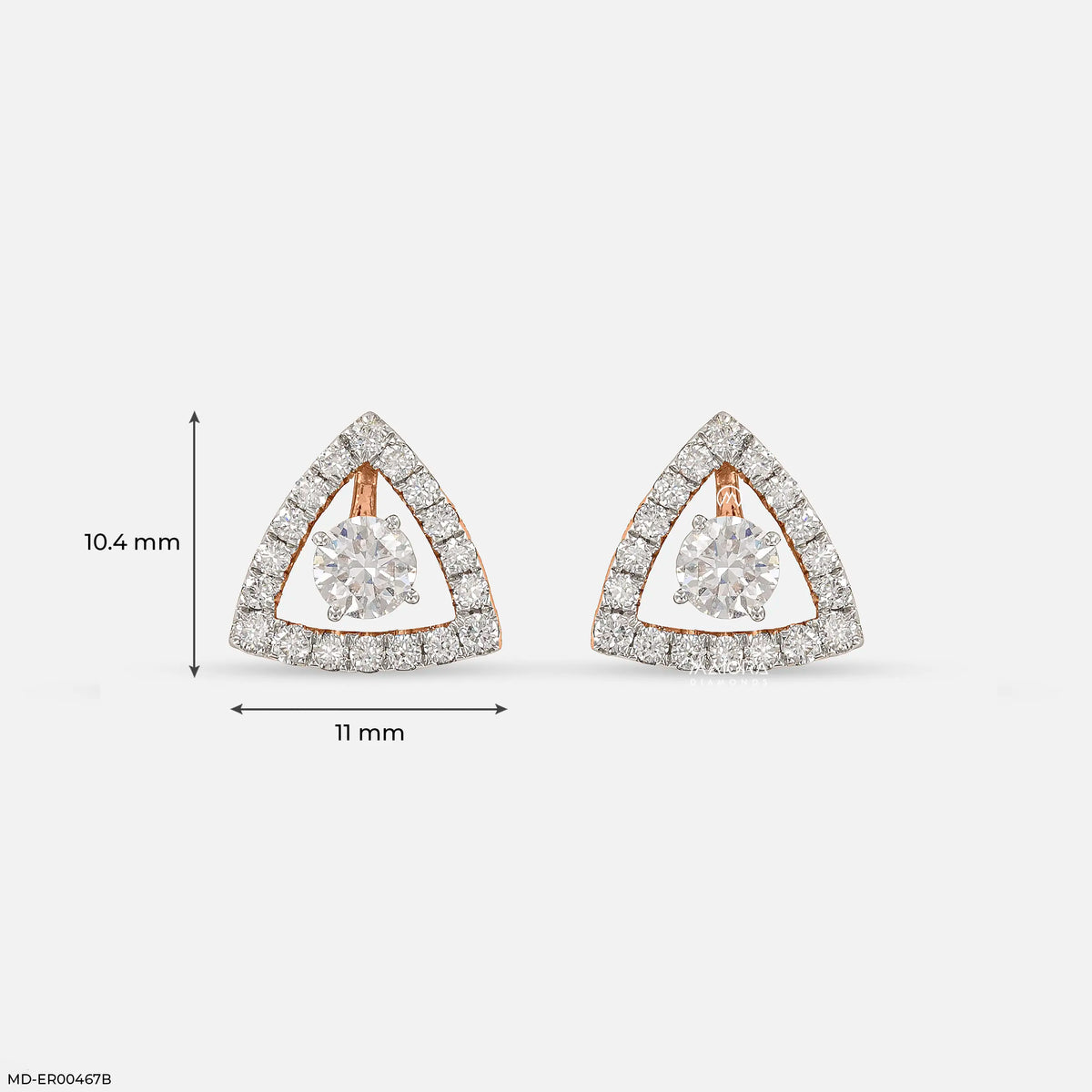 0.8 Carat Triangle Pave Lab Diamond Studs