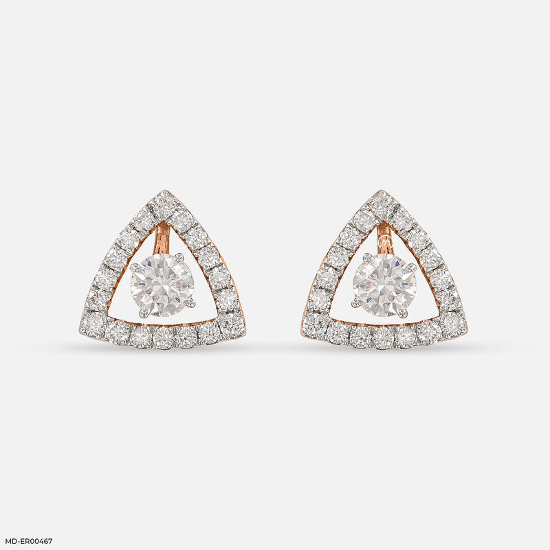 Work Wear Diamond Earrings 18K Yellow Gold