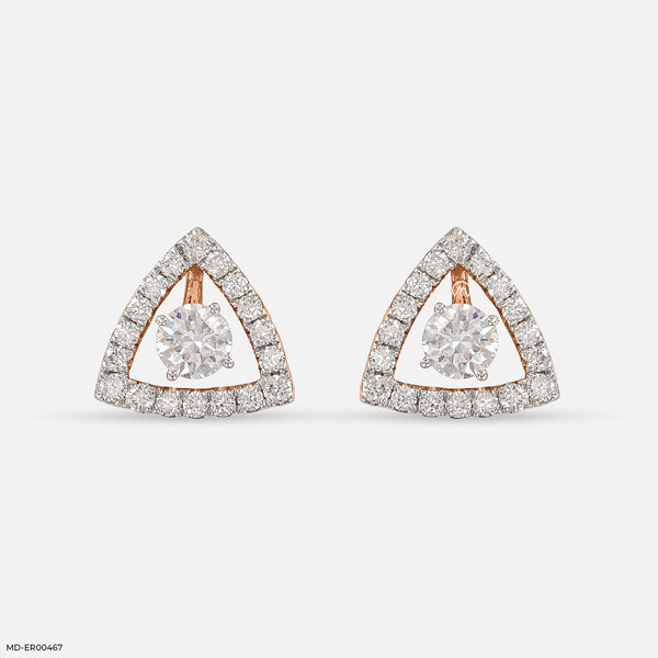 Work Wear Diamond Earrings 14K Rose Gold