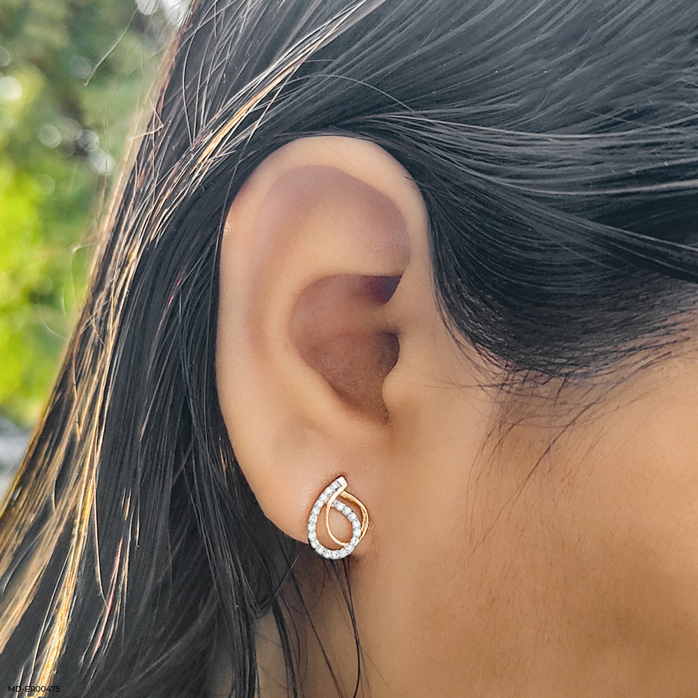 Infinity Twist Earrings 9K Rose Gold