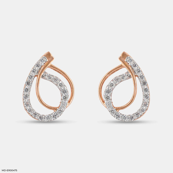 Autumn Leaves Diamond Earrings 14K Rose Gold