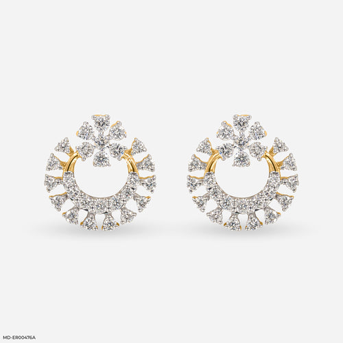 0.35 Carat Solar Flare Lab Diamond Hoops 14K Yellow Gold