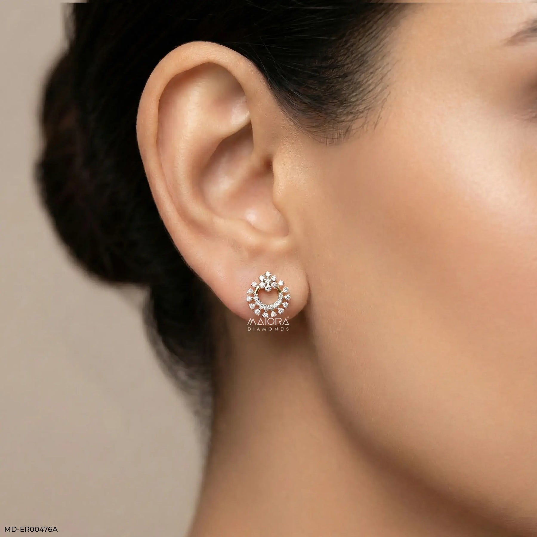 0.35 Carat Solar Flare Lab Diamond Hoops 14K Yellow Gold