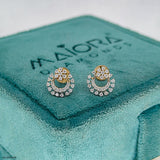 Solar Flare Lab Diamond Hoops 14K Yellow Gold
