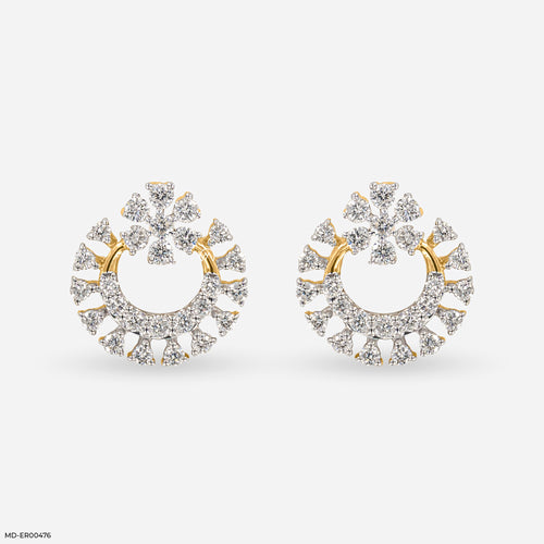 Solar Flare Lab Diamond Hoops 14K Yellow Gold