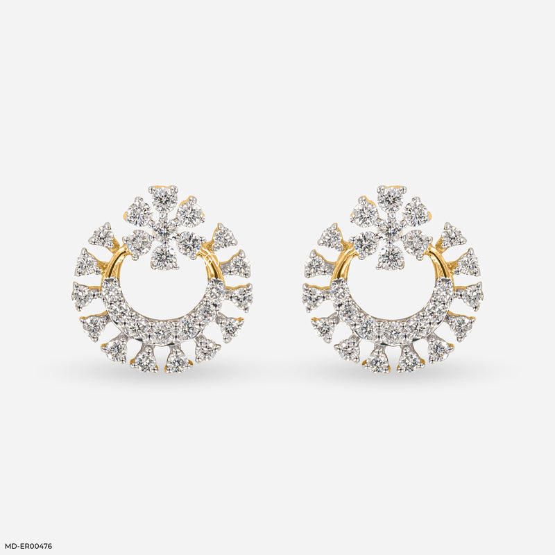 Solar Flare Lab Diamond Hoops 14K Yellow Gold