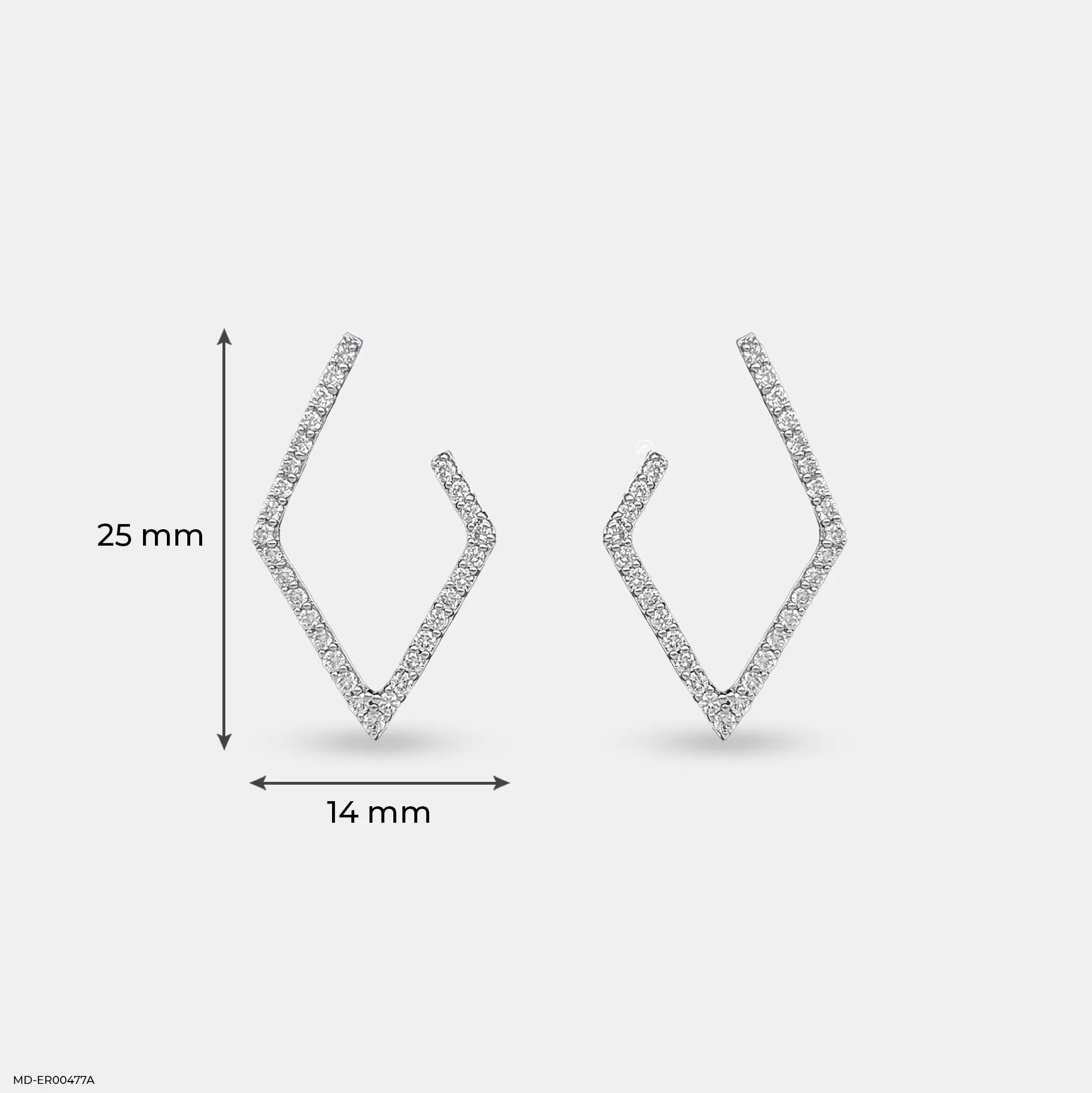 0.5 Carat Pave Geometric Kite Hoop Lab Diamond Earrings