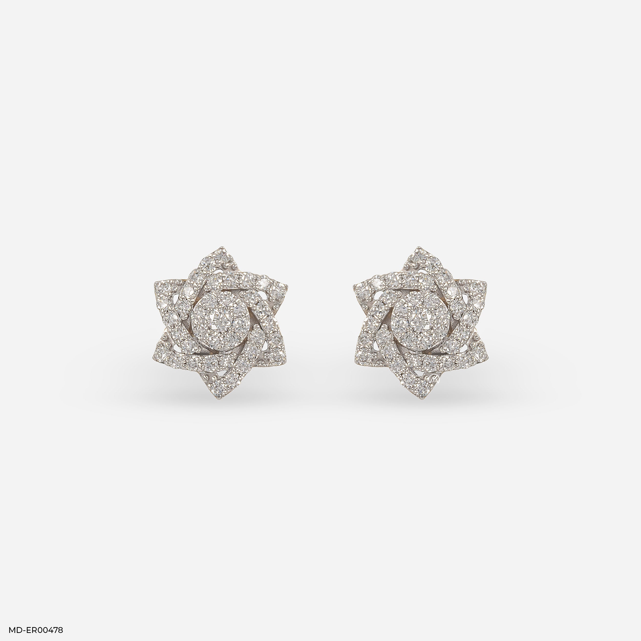 Star Cluster Diamond Earrings 9K Rose Gold