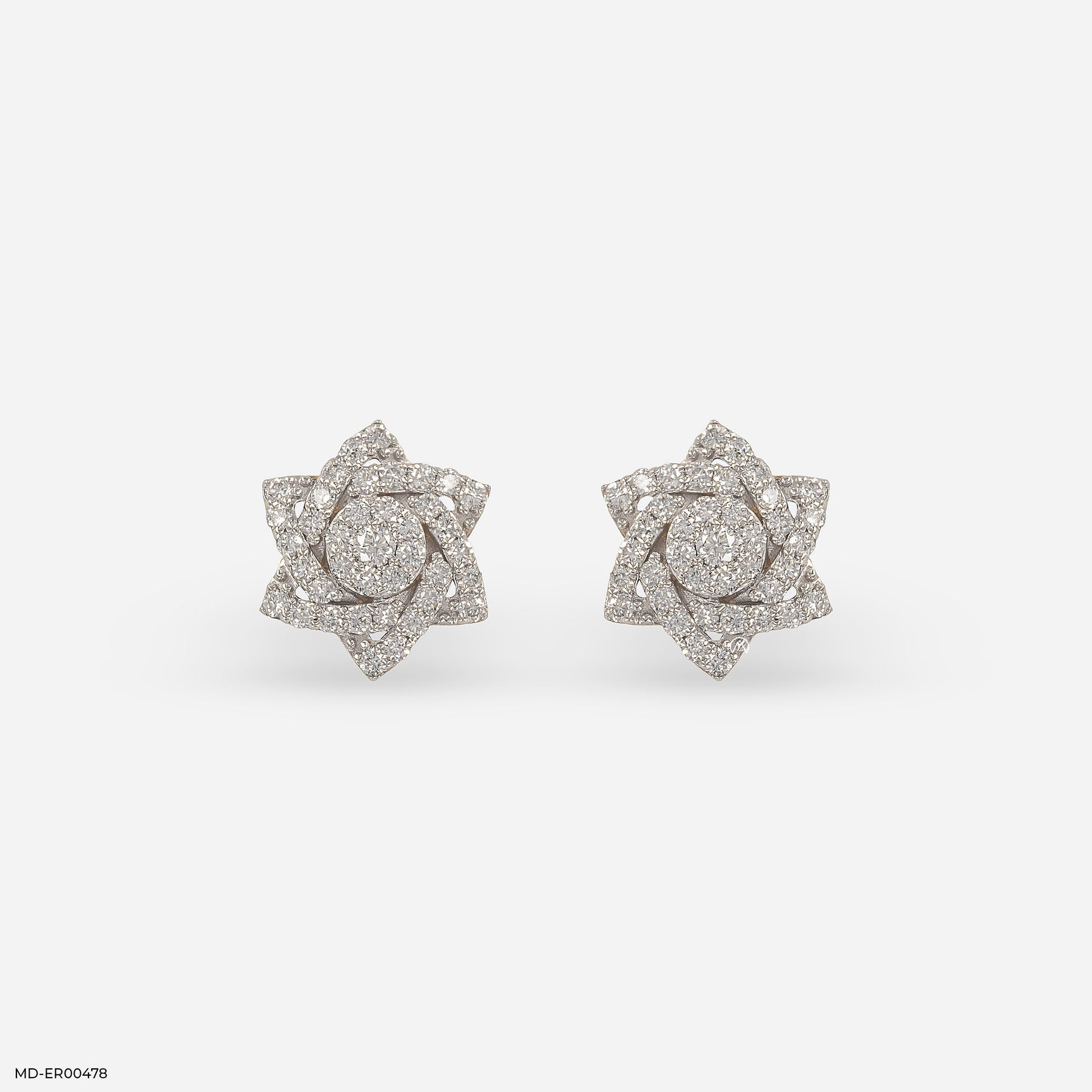 Star Cluster Diamond Earrings 18K Yellow Gold