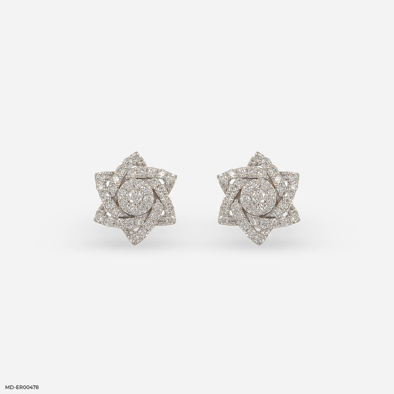 Star Cluster Diamond Earrings 18K Rose Gold