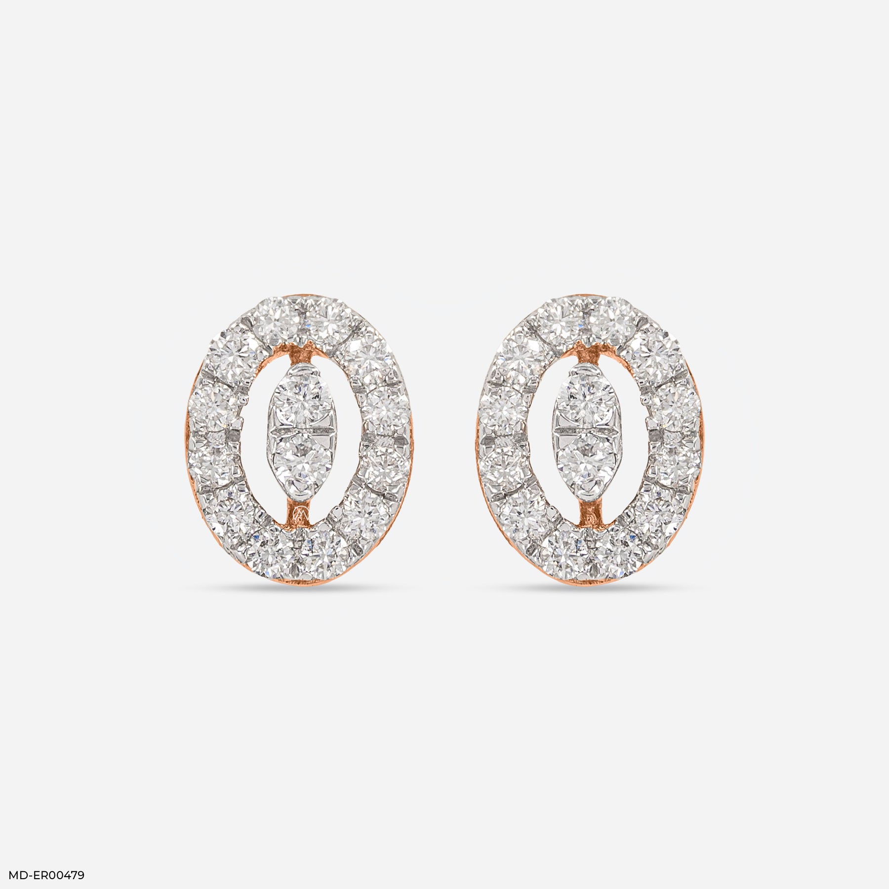 0.35 Carat Enchanting Ovals Lab Diamond Earrings 14K Rose Gold