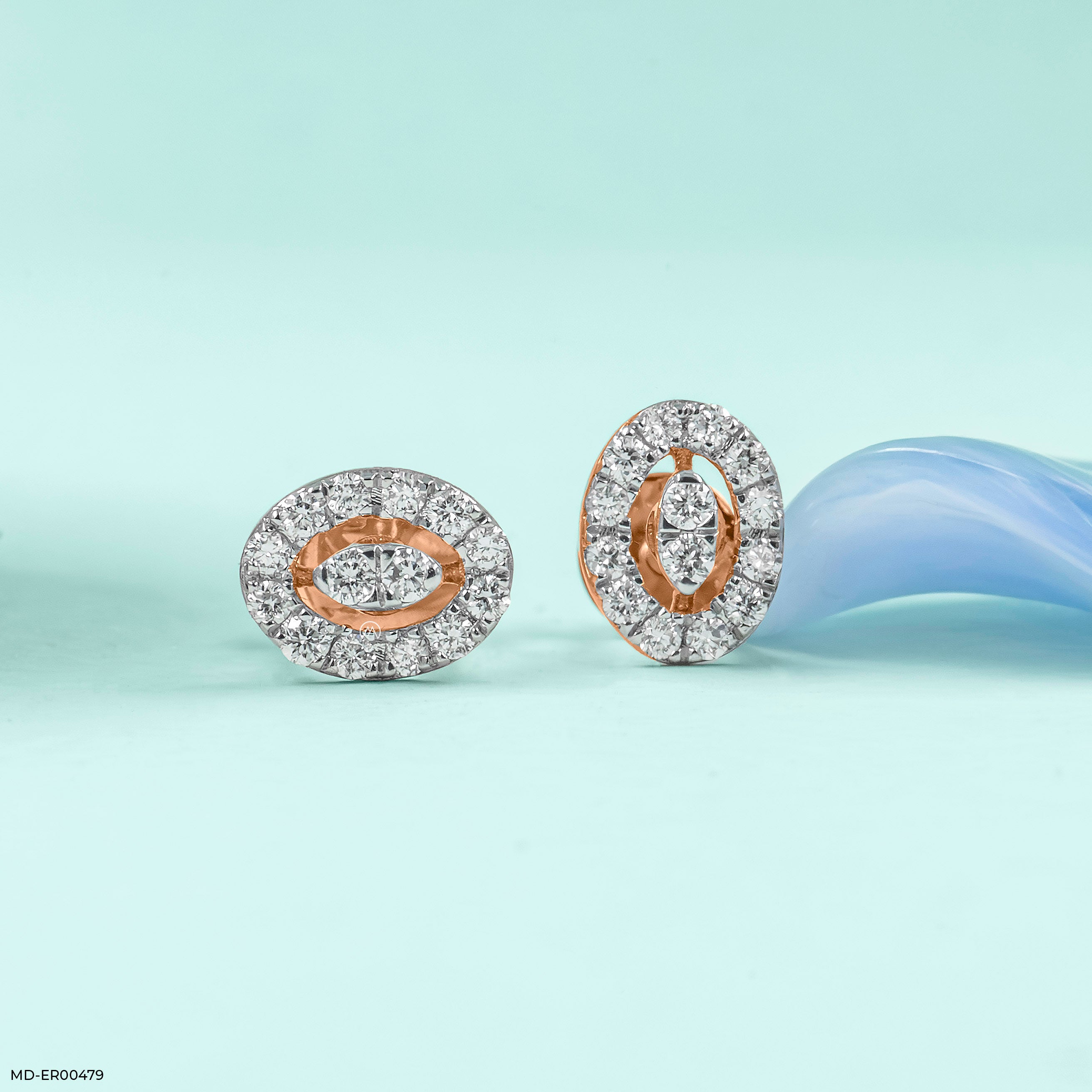 0.35 Carat Enchanting Ovals Lab Diamond Earrings 14K Rose Gold