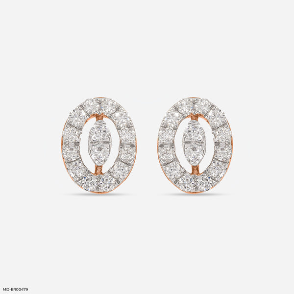 Enchanting Ovals Diamond Earrings 14K Rose Gold