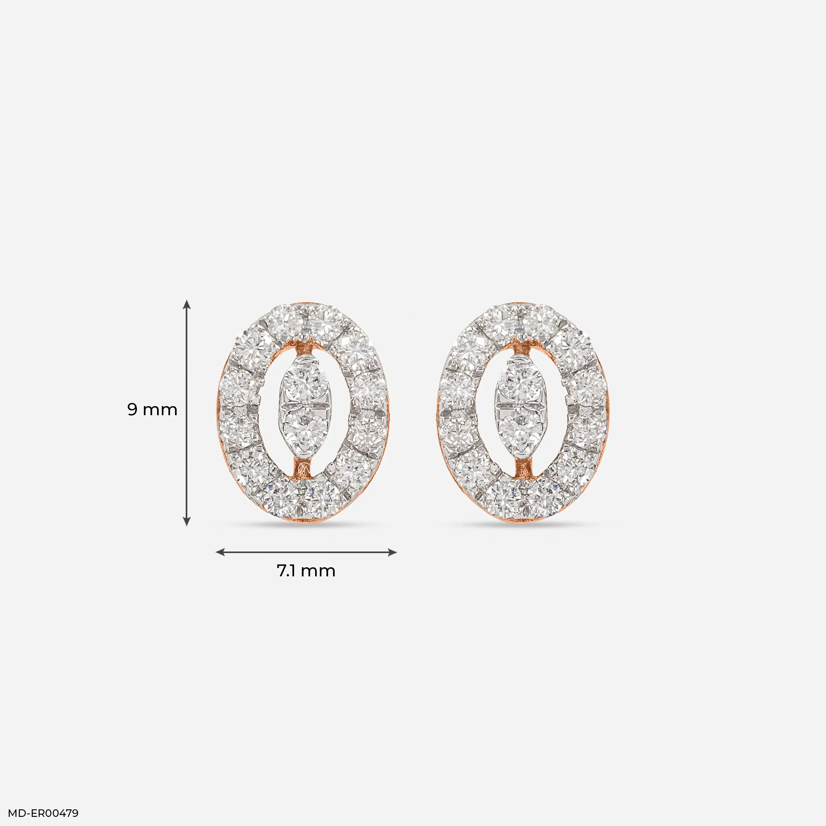 0.35 Carat Enchanting Ovals Lab Diamond Earrings 14K Rose Gold