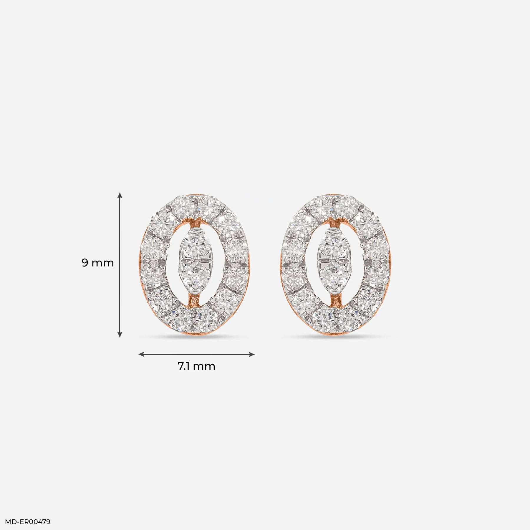 0.35 Carat Enchanting Ovals Lab Diamond Earrings 14K Rose Gold