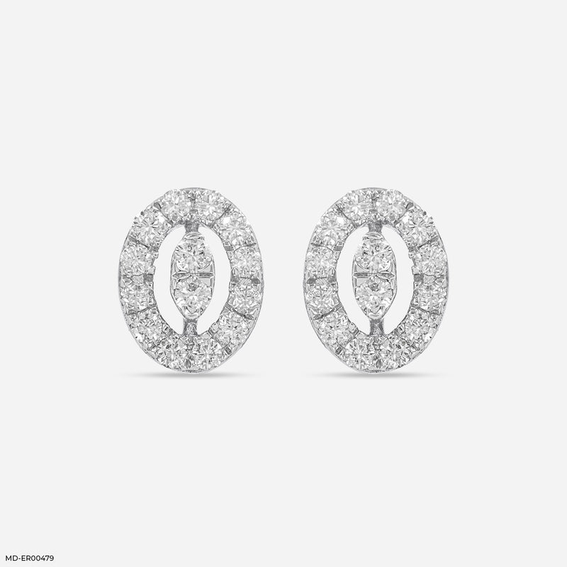 Enchanting Ovals Diamond Earrings 14K Rose Gold