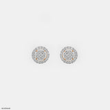 Round Halo Diamond Earrings 14K Rose Gold