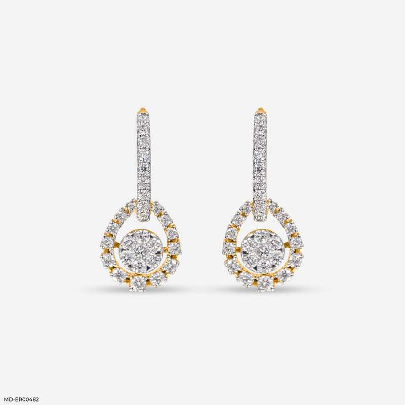 Noor Drop Balli Earrings 14K White Gold