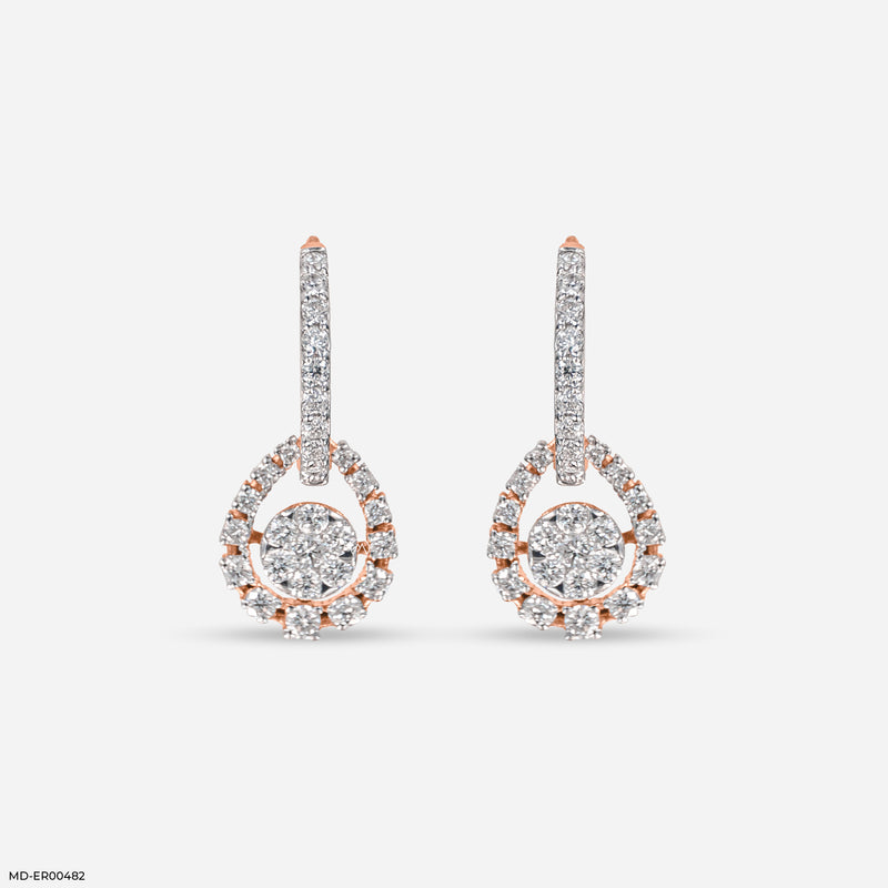 Noor Drop Balli Earrings 14K White Gold