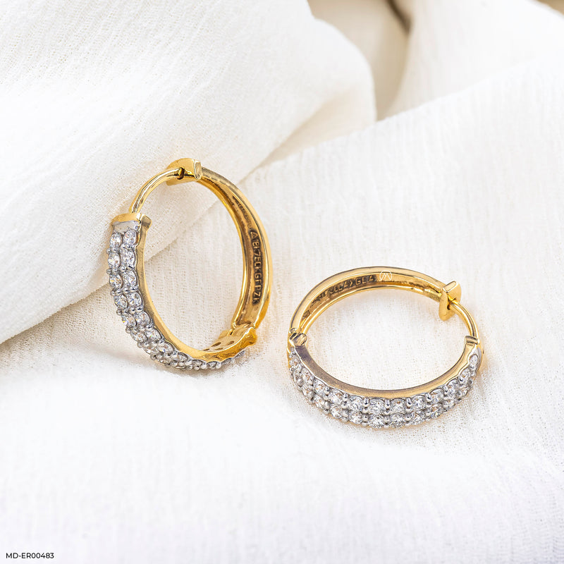 Simple Luxe Diamond Earrings 18K Yellow Gold