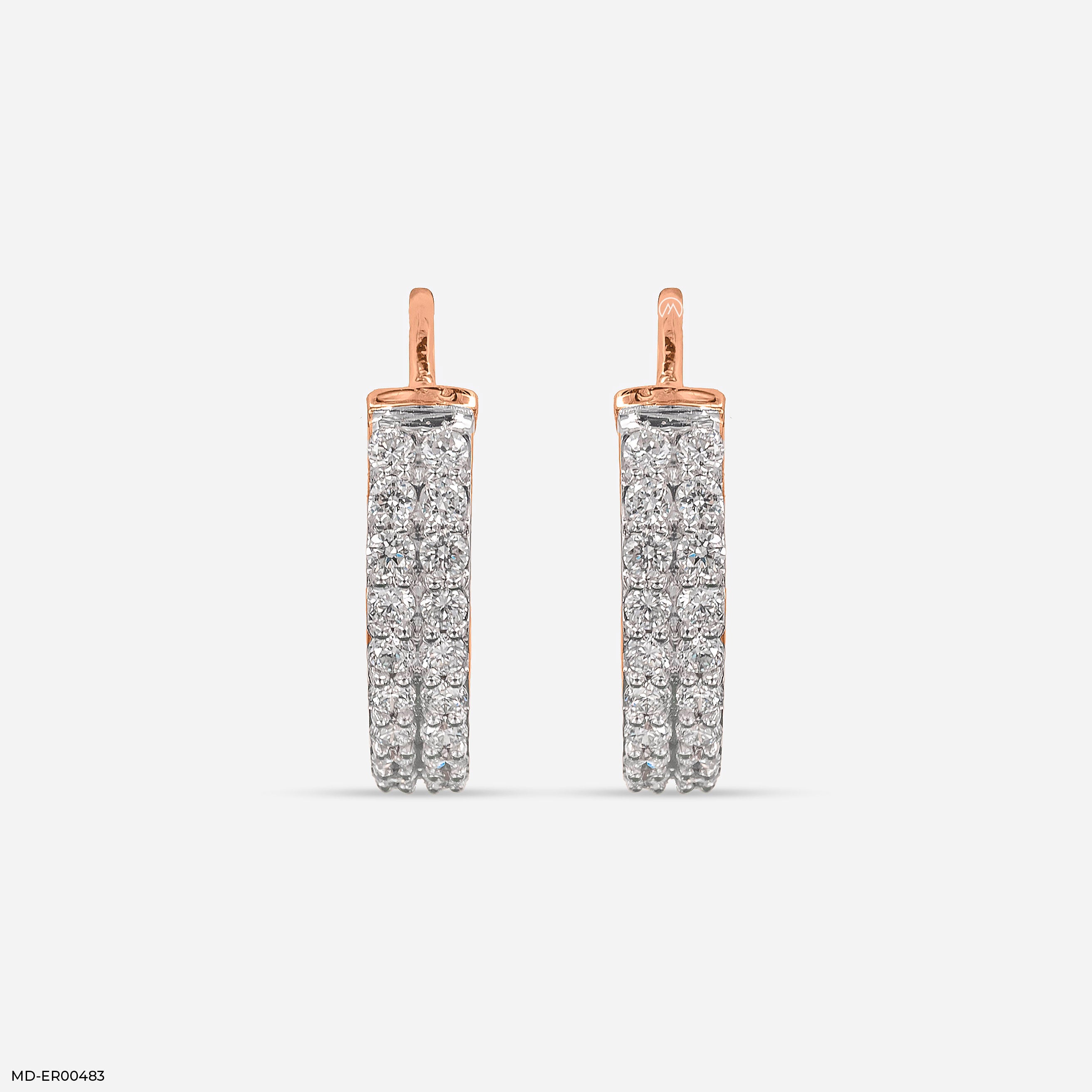 Simple Luxe Diamond Earrings 9K Rose Gold