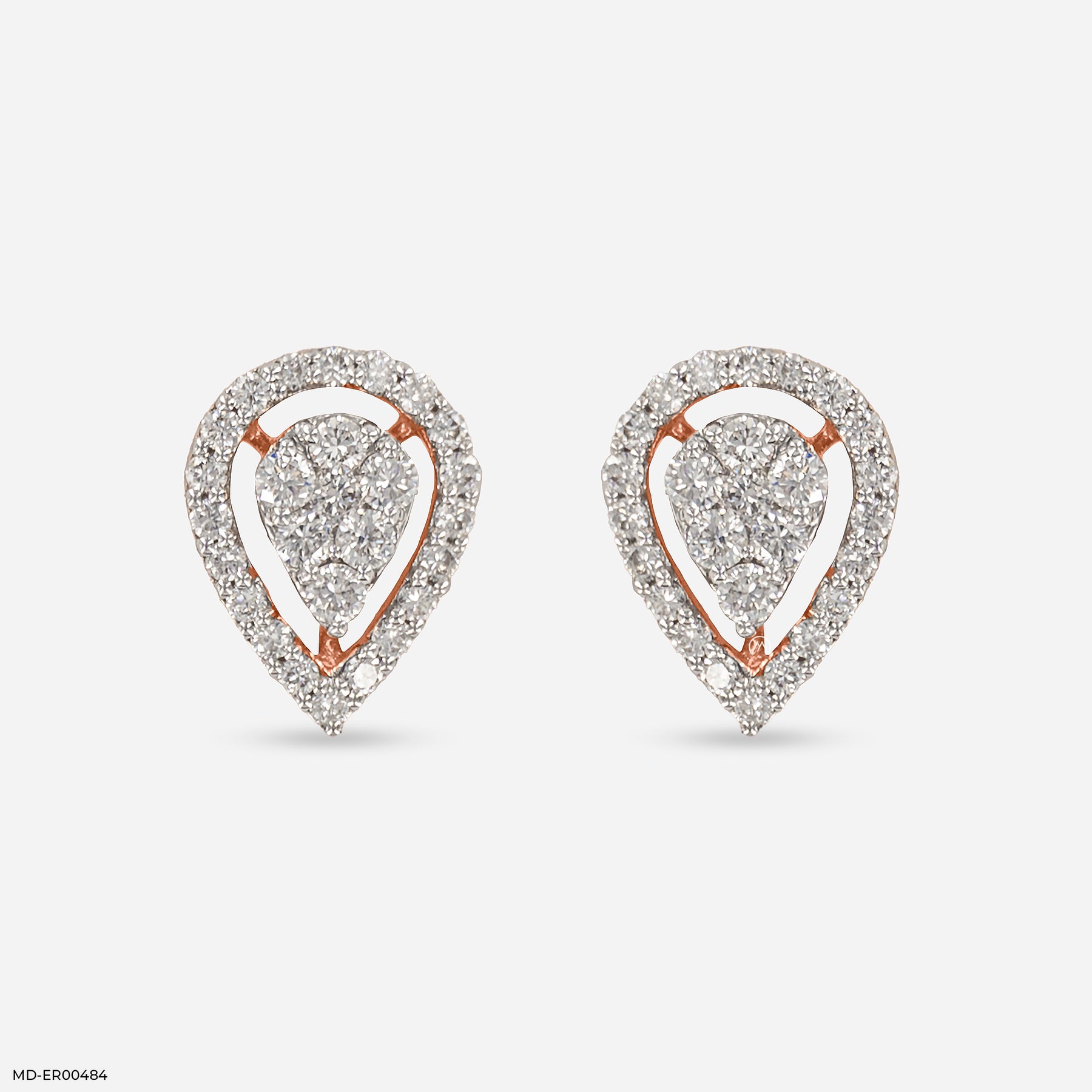 0.50 Carat Simple Posy Lab Diamond Earrings 14K Rose Gold