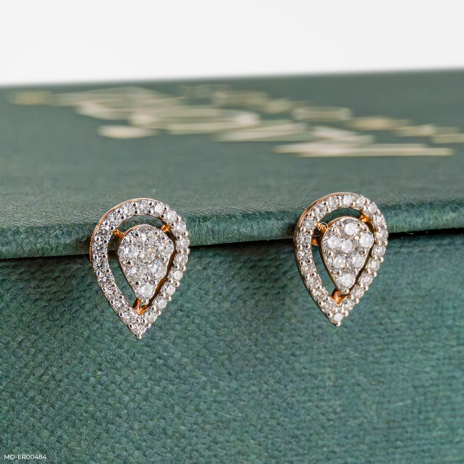 0.50 Carat Simple Posy Lab Diamond Earrings 14K Rose Gold